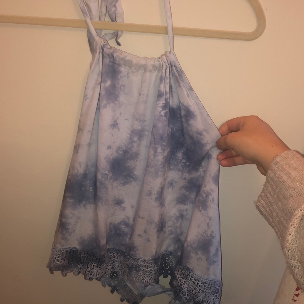 Light blue tie dye Halter top